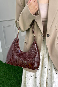 Leather Stone Texture Shoulder Bag