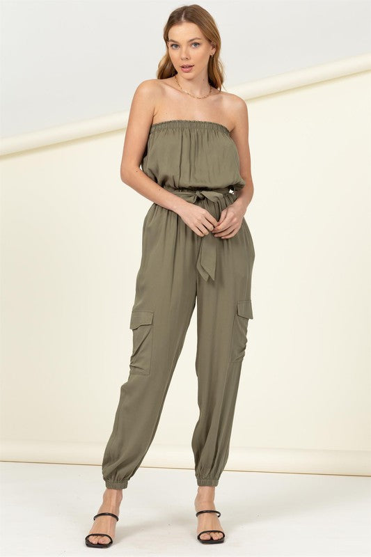 Belted Tube Jumpsuit