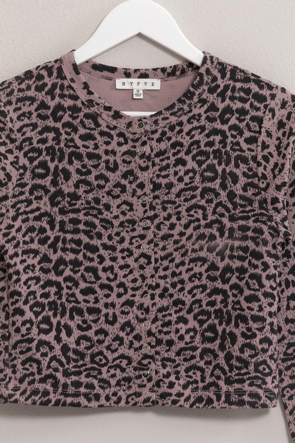 Animal Print Snap Down Crop Cardigan