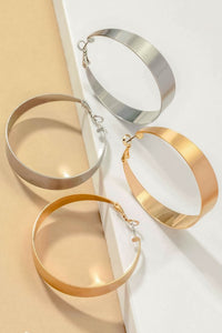 Wide Surface Hoop Earrings