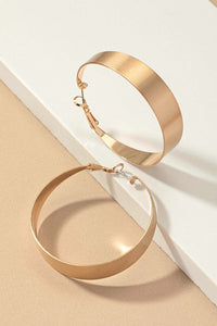 Wide Surface Hoop Earrings