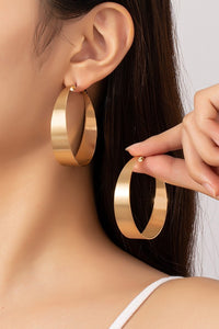 Wide Surface Hoop Earrings