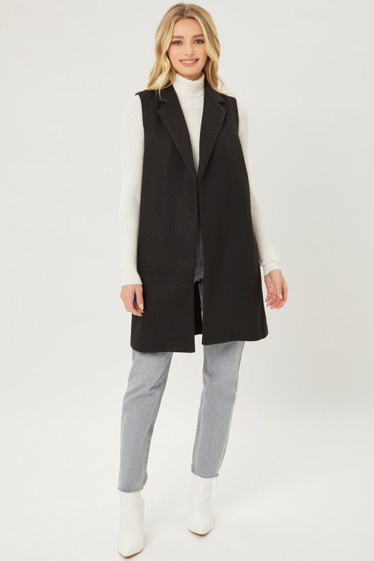 Fleece Long Line Vest