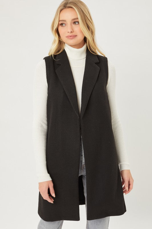 Fleece Long Line Vest