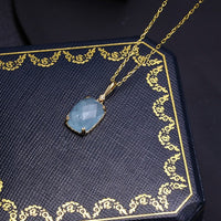 9K SOLID GOLD AQUAMARINE PENDANT