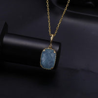 9K SOLID GOLD AQUAMARINE PENDANT