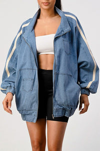 Oversized Denim Stripe Jacket