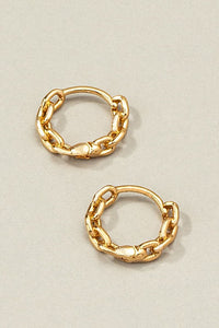 Chain Huggie Hoop Earrings