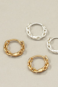 Chain Huggie Hoop Earrings