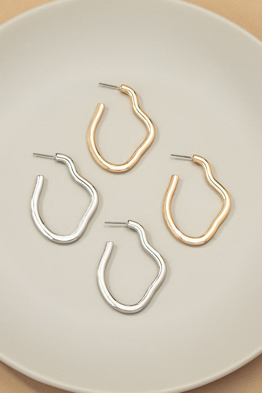 Fluid Metal Hoop Earrings