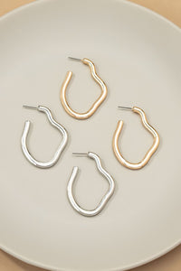 Fluid Metal Hoop Earrings