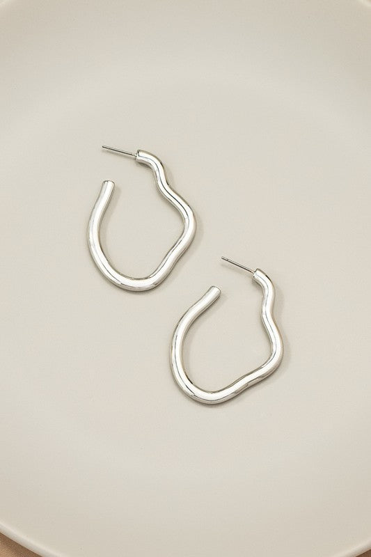 Fluid Metal Hoop Earrings