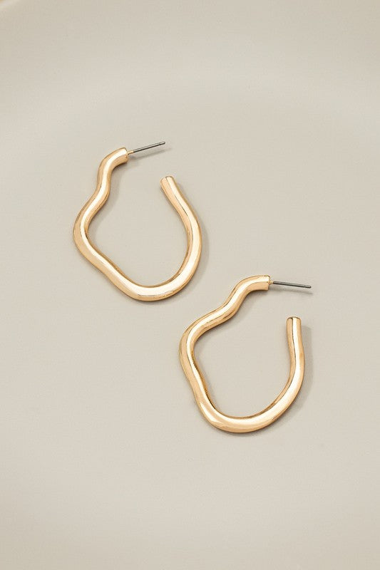 Fluid Metal Hoop Earrings