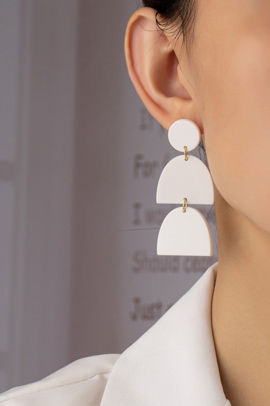 Geo Shape Drop Earrings