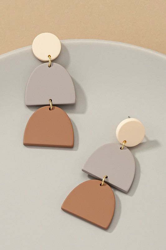 Geo Shape Drop Earrings