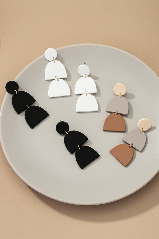 Geo Shape Drop Earrings