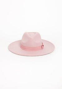 Wide Brim Ribbon Fedora Hat