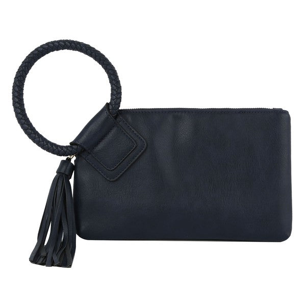 Cuff Handle Tassel Wristlet Clutch