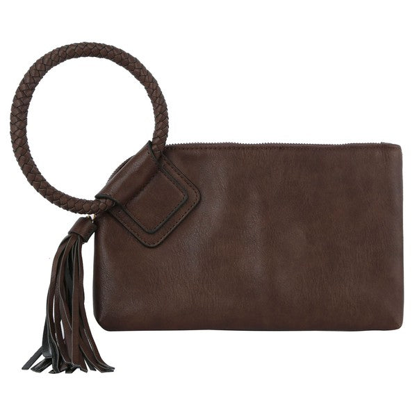 Cuff Handle Tassel Wristlet Clutch