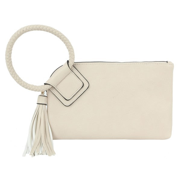 Cuff Handle Tassel Wristlet Clutch