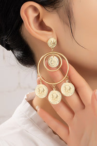 Double Hoop Coin Drop Earrings