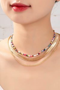 Herringbone and Bead Choker Chain set