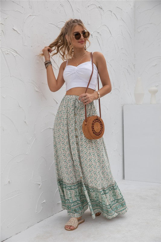 Floral Print Maxi Skirt