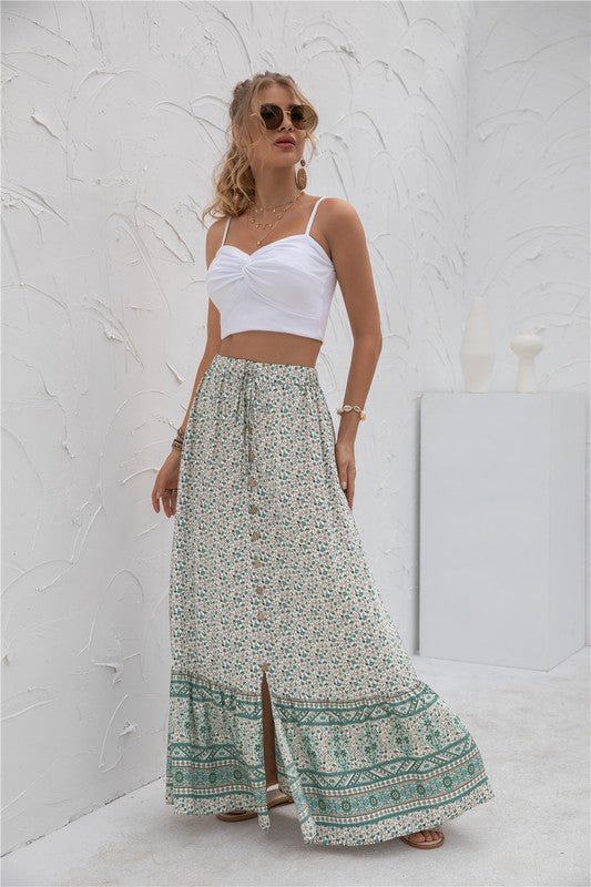 Floral Print Maxi Skirt