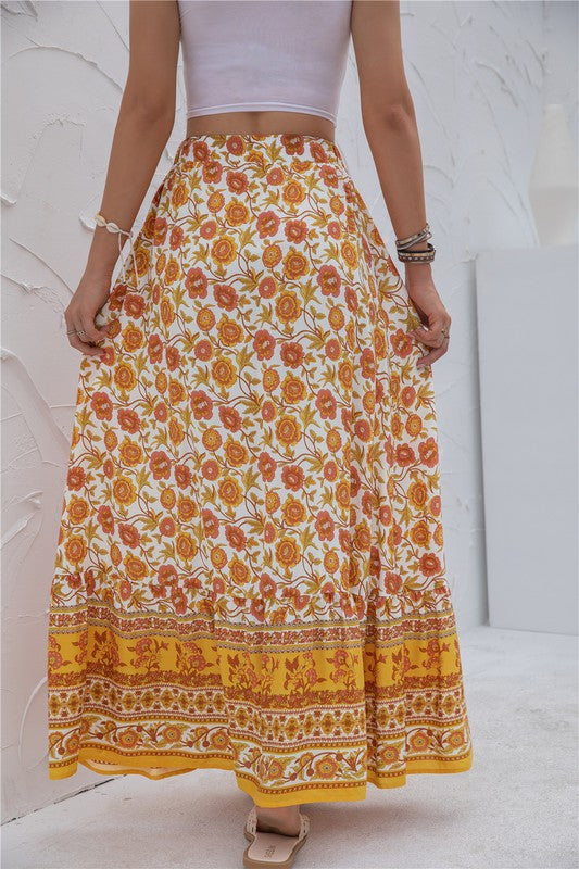 Floral Print Maxi Skirt