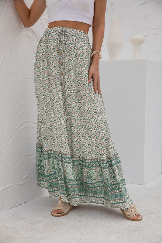 Floral Print Maxi Skirt