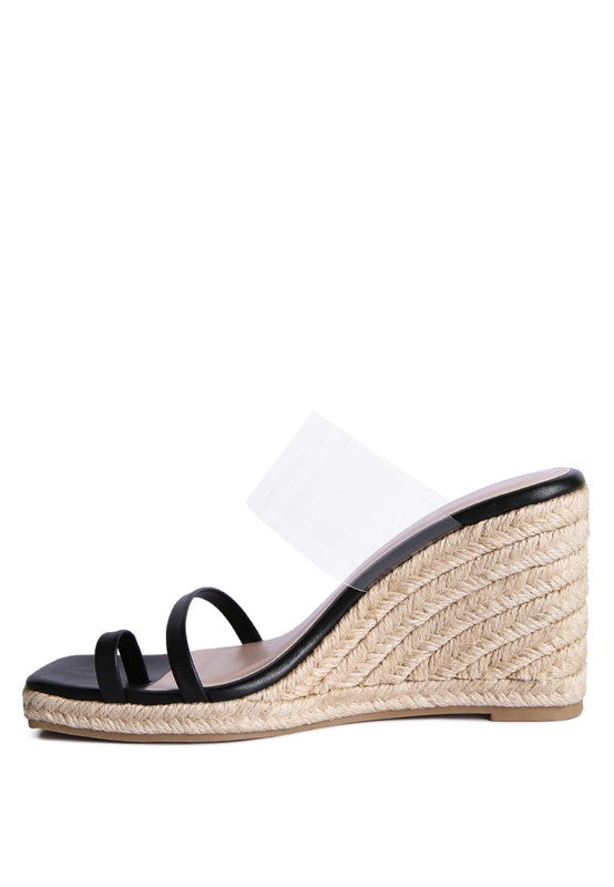 Clear Path Toe Ring Espadrilles Wedge Sandals