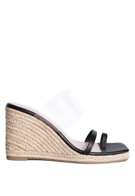 Clear Path Toe Ring Espadrilles Wedge Sandals