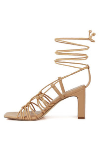 STRINGS ATTACHED BRAIDED BLOCK HEELED SANDAL