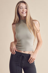 Always Classy Ribbed Mock Neck Tank