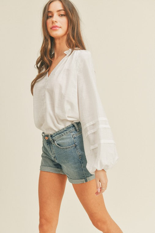 Button Peasant Top