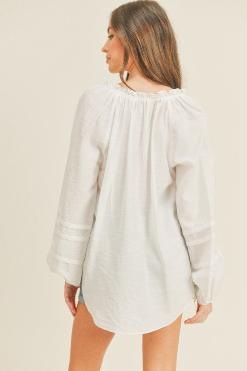 Button Peasant Top