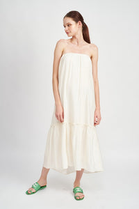 STRAPLESS TIERED MAXI DRESS