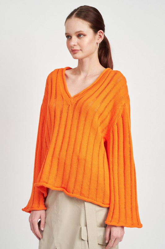 NIGHTLY OVERSIZED RIB KNIT SWEATER