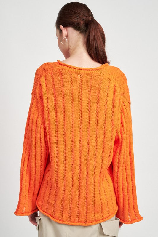 NIGHTLY OVERSIZED RIB KNIT SWEATER