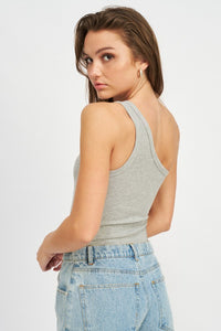 OFF SLEEVE BODYSUIT WITH SIDE CUT OUT