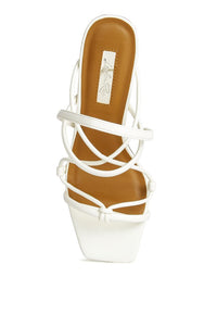 Two String Slingback Mid Heel Block Sandals