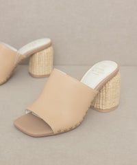 Serena - Studded Raffia Slide Heel