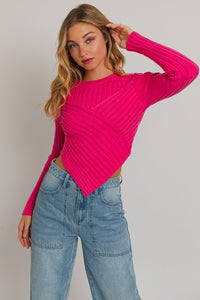 Angled Hem Sweater Top