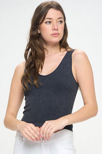 Seamless Reversible Stonewashed Ribbed Tank