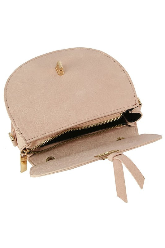 Flap Saddle Satchel Crossbody Bag