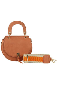 Flap Saddle Satchel Crossbody Bag