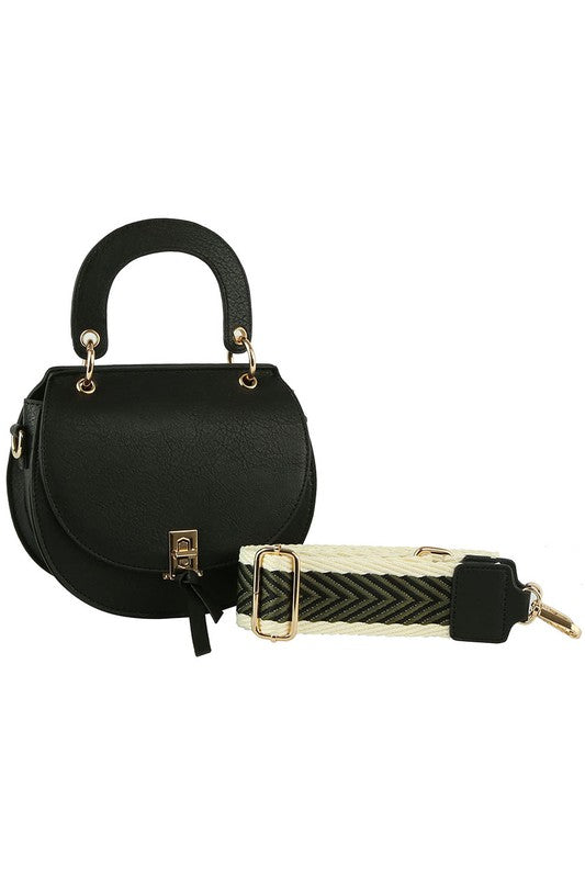 Flap Saddle Satchel Crossbody Bag