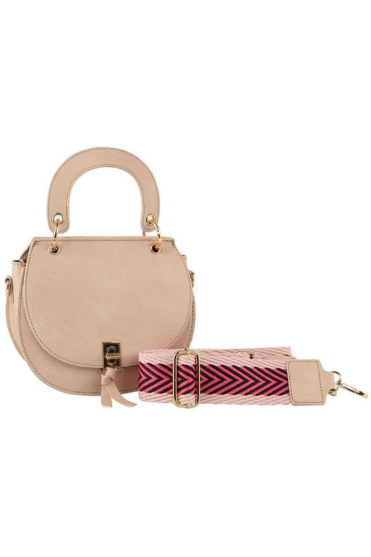 Flap Saddle Satchel Crossbody Bag