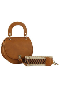 Flap Saddle Satchel Crossbody Bag