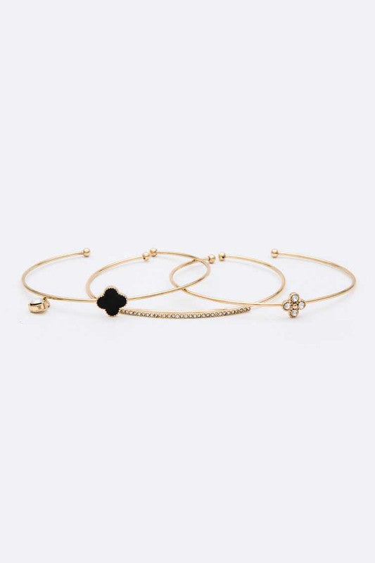 Clover Bangle Set